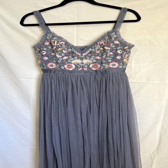 Needle & Thread Embroidered Bodice Cami Strap Maxi Dress, Vintage Navy (Gray) - Picture 2 of 8